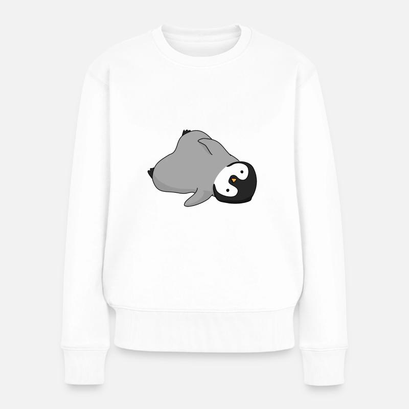 Pinguin Baby - Frauen Premium Bio Pullover - Weiß