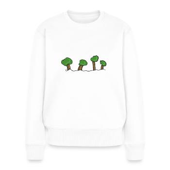 cartoon trees symbol tree forest line - Women's Premium Organic Jumper - white - Front - Julia (174cm)