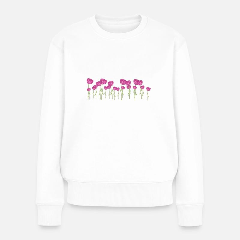 rosen natur blumen blume pflanzen - Frauen Premium Bio Pullover - Weiß