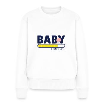 Baby Loading Schwangerschaft - Frauen Premium Bio Pullover - Weiß - Vorne - Julia (174cm)