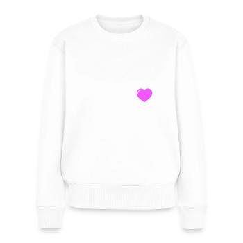 Liebe Herz - Frauen Premium Bio Pullover - Weiß - Vorne - Julia (174cm)