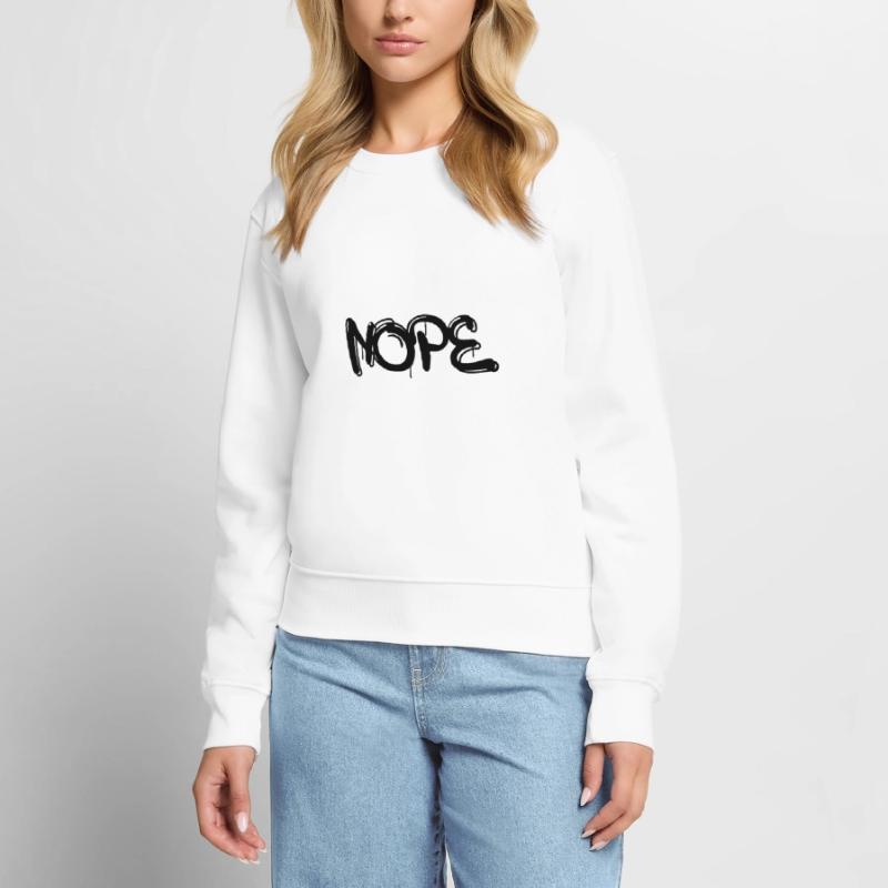 Nope mit Graffiti oder Sprayer Schrift Frauen Premium Bio Pullover