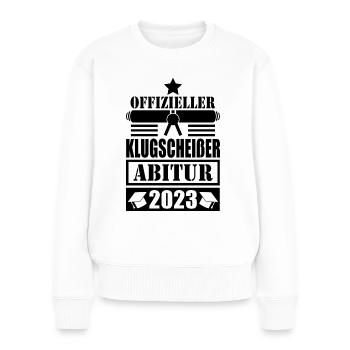 Abitur Abschluss 2023 offizieller Klugscheißer - Frauen Premium Bio Pullover - Weiß - Vorne - Julia (174cm)