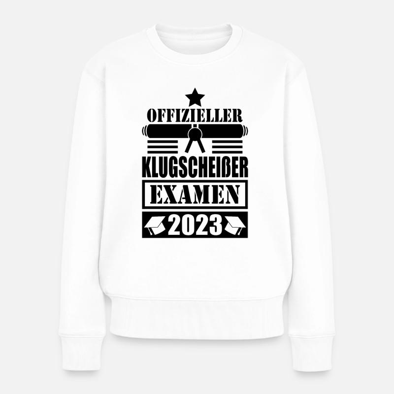 Examen Abschluss 2023 offizieller Klugscheißer - Frauen Premium Bio Pullover - Weiß