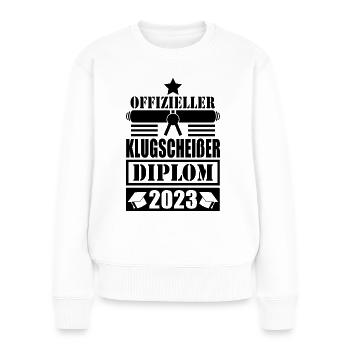 Diplom Abschluss 2023 offizieller Klugscheißer - Frauen Premium Bio Pullover - Weiß - Vorne - Julia (174cm)