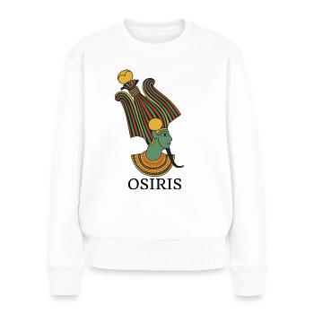 OSIRIS, Gott der Unterwelt - Frauen Premium Bio Pullover - Weiß - Vorne - Julia (174cm)