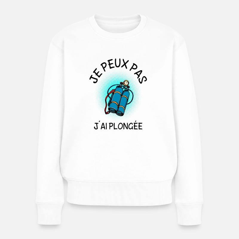 je peux pas j ai plongée - Pull Premium bio Femme - blanc