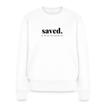 jesus christlich bibel Kreuz geschenk beten gott - Frauen Premium Bio Pullover - Weiß - Vorne - Julia (174cm)