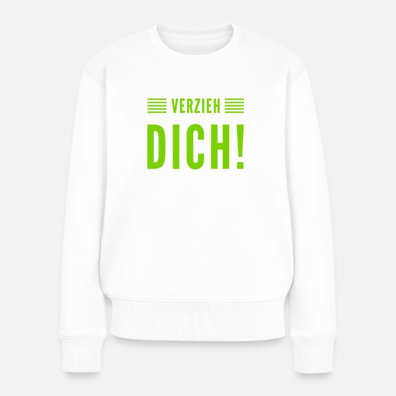 geh weg - Frauen Premium Bio Pullover - Weiß