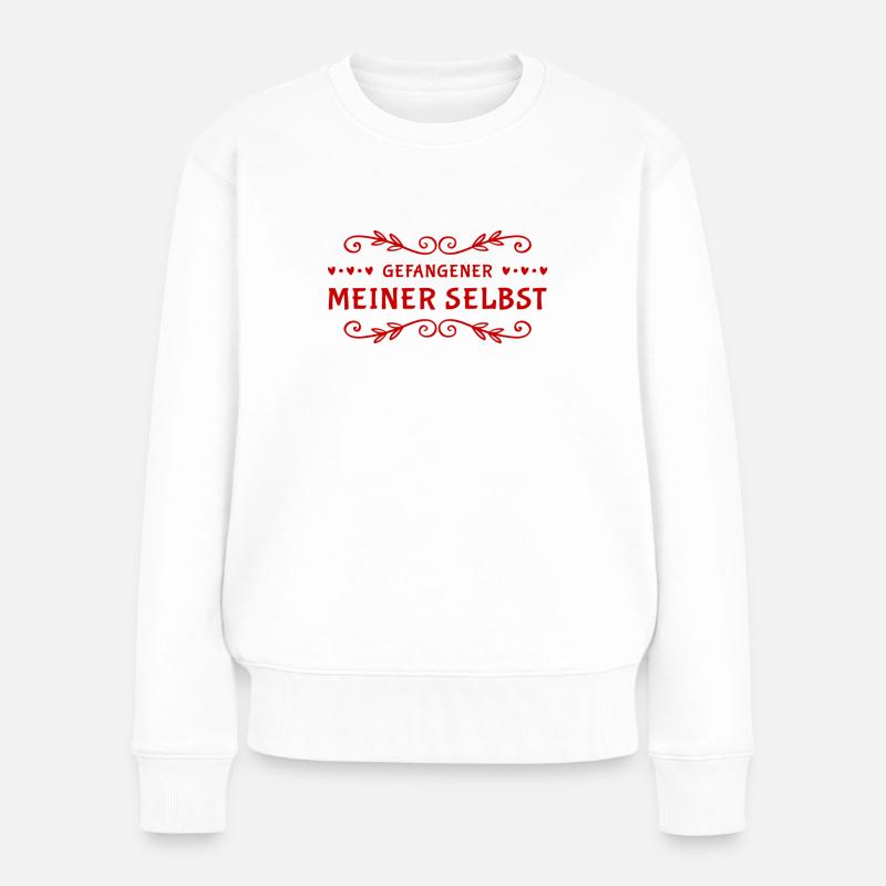 ich bin in mir selbst gefangen - Frauen Premium Bio Pullover - Weiß
