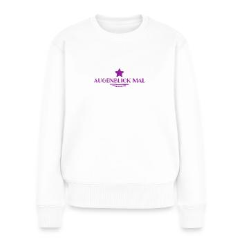 einen Moment - Frauen Premium Bio Pullover - Weiß - Vorne - Julia (174cm)