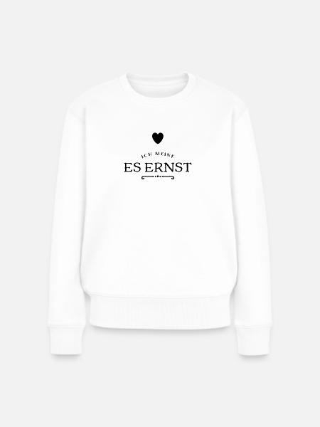 ich scherze nicht - Frauen Premium Bio Pullover - Weiß