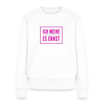im ernst - Frauen Premium Bio Pullover - Weiß - Vorne - Julia (174cm)