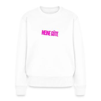 immer schön locker bleiben - Frauen Premium Bio Pullover - Weiß - Vorne - Julia (174cm)