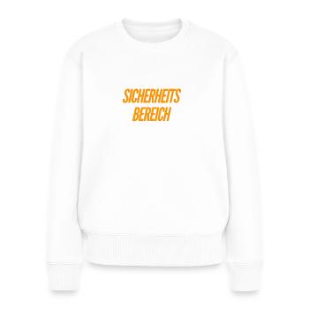 hier ist ein gesicherter Bereich - Frauen Premium Bio Pullover - Weiß - Vorne - Julia (174cm)