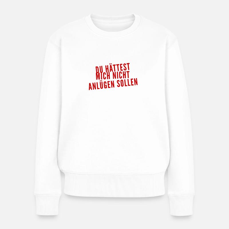 ich bin gegen Lügen - Frauen Premium Bio Pullover - Weiß
