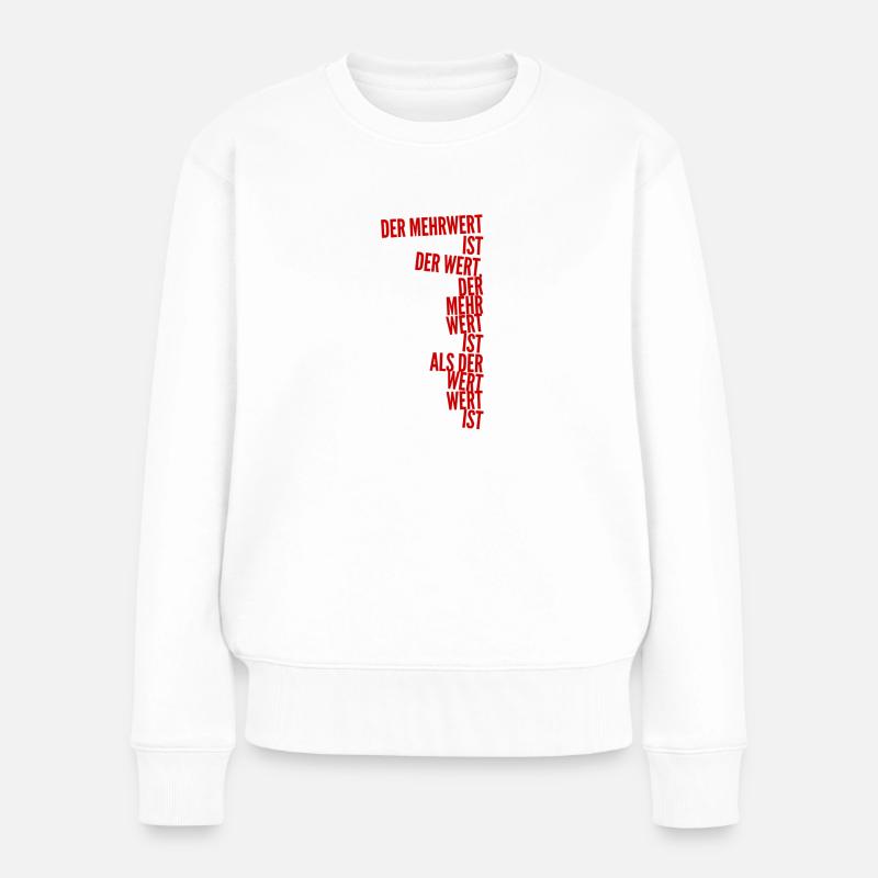 mehr Wert - Frauen Premium Bio Pullover - Weiß