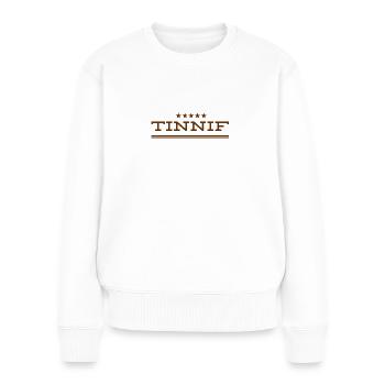 so ein Blödsinn - Frauen Premium Bio Pullover - Weiß - Vorne - Julia (174cm)