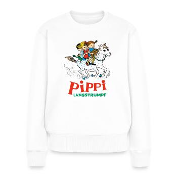 Pippi Longstocking Ride With Annika And Tommy - Women's Premium Organic Jumper - white - Front - Julia (174cm)