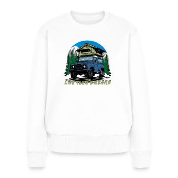 Landy Camping Dachzelt Tente de toit Live Your Dreams - Pull Premium bio Femme - blanc - Devant - Julia (174cm)