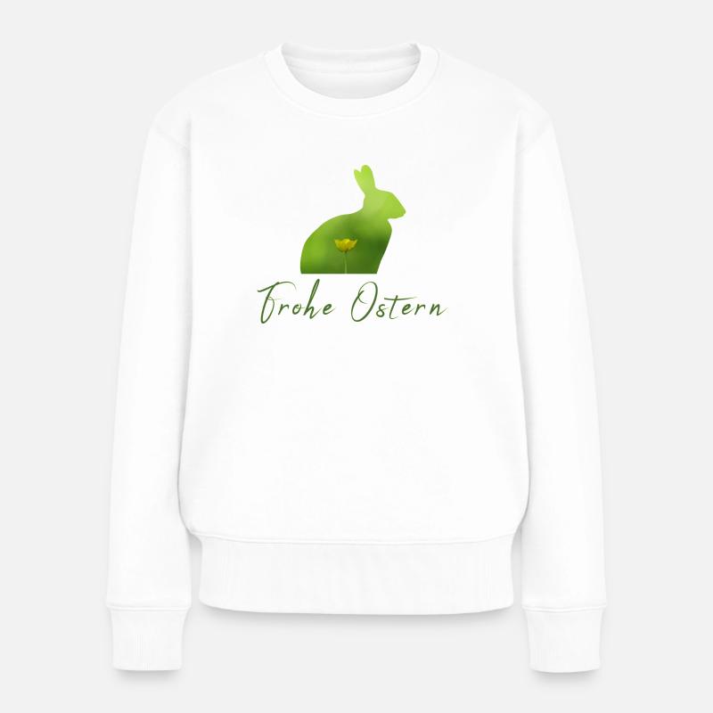 Frohe Ostern Ostern - Frauen Premium Bio Pullover - Weiß