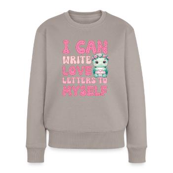 Lustige Valentinstag Selbstliebe Schildkröte - Frauen Premium Bio Pullover - Taupe - Vorne - Julia (174cm)