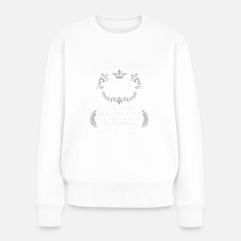 65. Geburtstag Oldtimer Spruch lustig Papa Mama - Frauen Premium Bio Pullover - Weiß