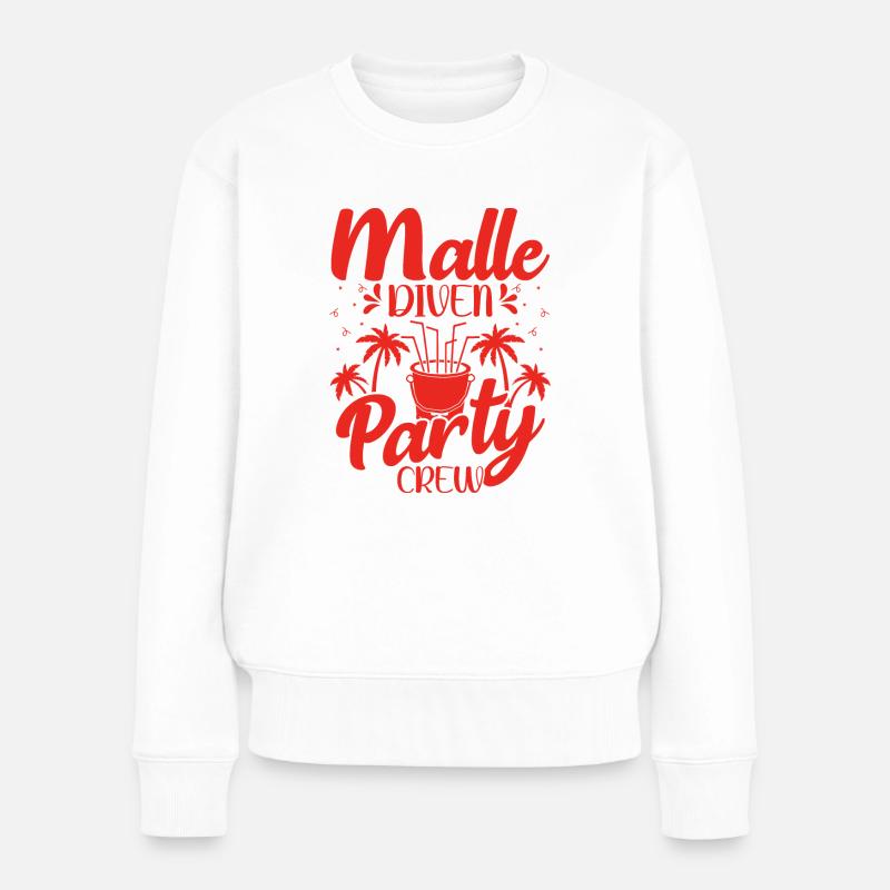 Mallorca Party Malle Diven Party Crew - Frauen Premium Bio Pullover - Weiß