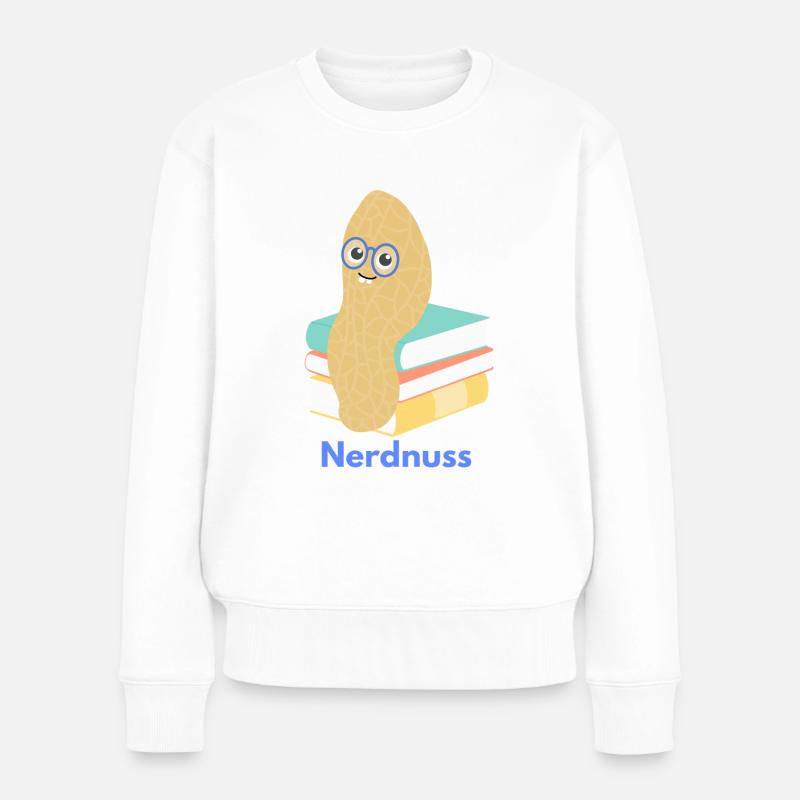 Nerdnuss - Frauen Premium Bio Pullover - Weiß