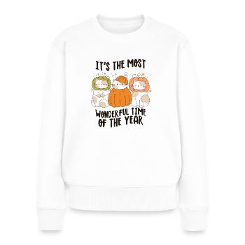 Herbst It's The Most Wonderful Time of The Year - Frauen Premium Bio Pullover - Weiß - Vorne - Julia (174cm)