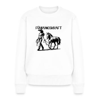 Führungskraft Pferd Reiten Geschenkidee Pferde - Frauen Premium Bio Pullover - Weiß - Vorne - Julia (174cm)