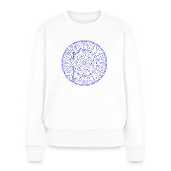 Alien imagination blau - Mandala made with Love - Frauen Premium Bio Pullover - Weiß - Vorne - Julia (174cm)