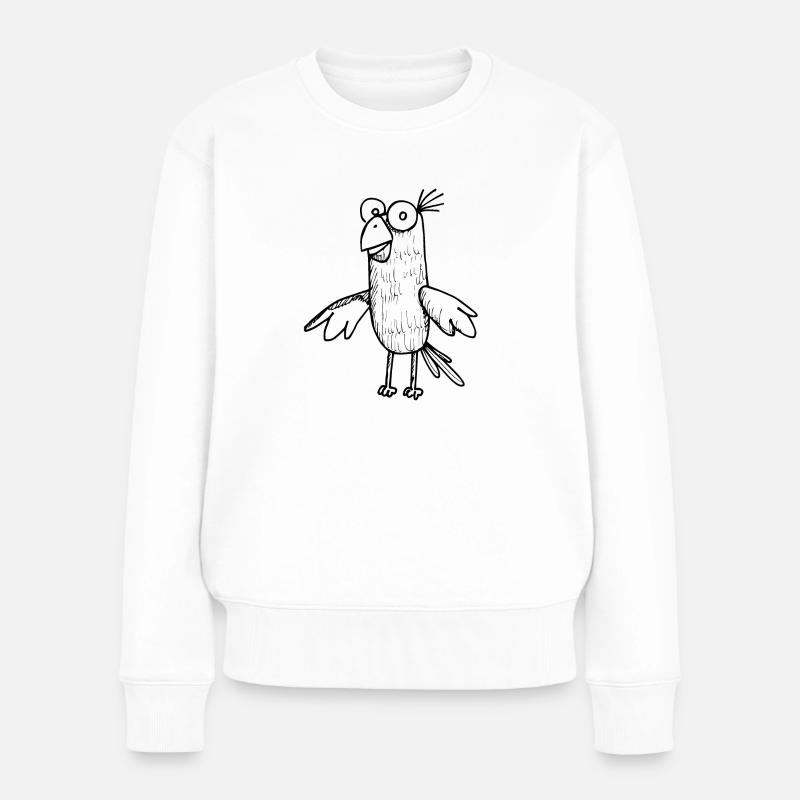 Perroquet oiseau - Pull Premium bio Femme - blanc
