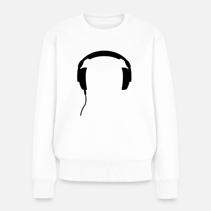 Kopfhörer DJ Club Party Musik Sound Beat techno - Frauen Premium Bio Pullover - Weiß