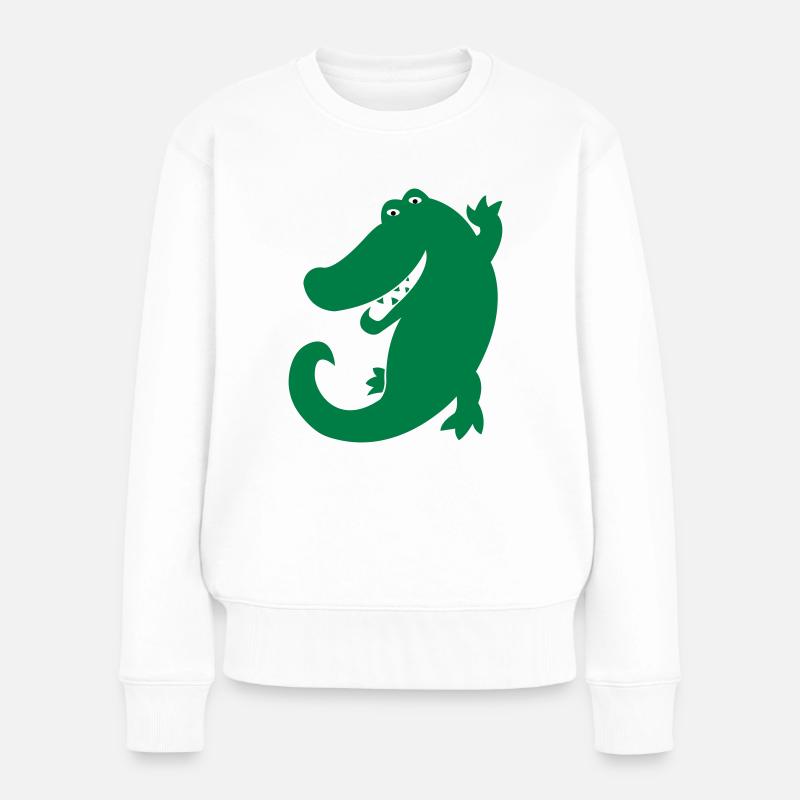 krokodil - Frauen Premium Bio Pullover - Weiß