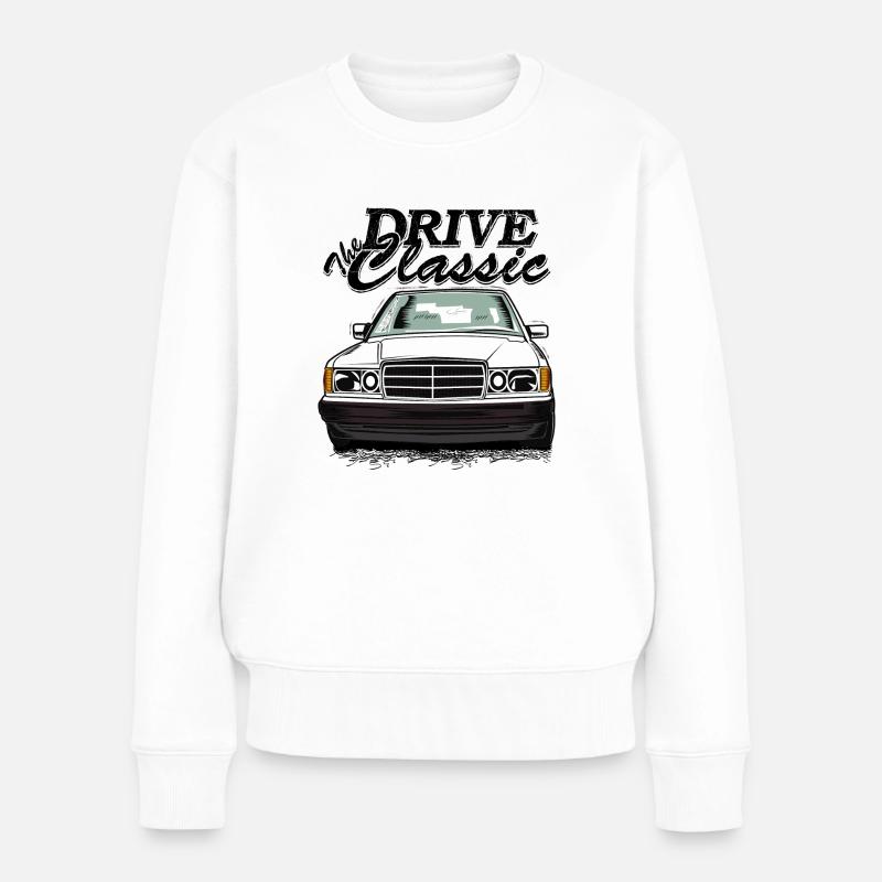 W201 190E drive the classic - Frauen Premium Bio Pullover - Weiß