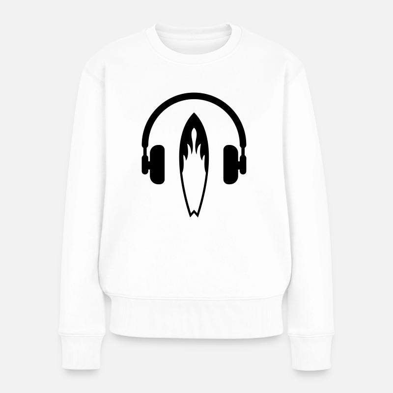 Surfen / Surfer / Surf / Surfing / Strand - Frauen Premium Bio Pullover - Weiß