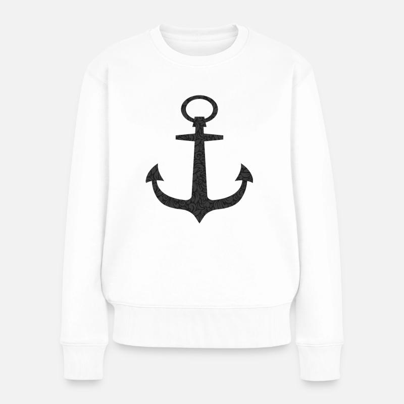 Anker - Frauen Premium Bio Pullover - Weiß