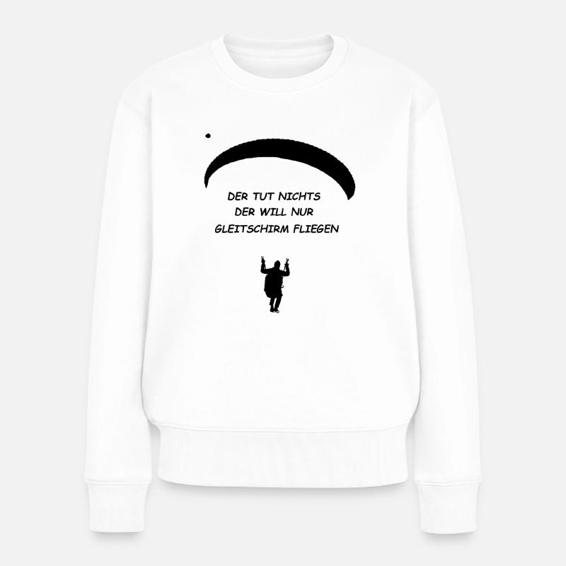 Gleitschirm 17 gif - Frauen Premium Bio Pullover - Weiß