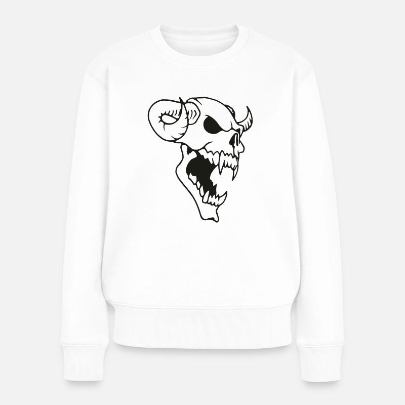 Demon - Frauen Premium Bio Pullover - Weiß