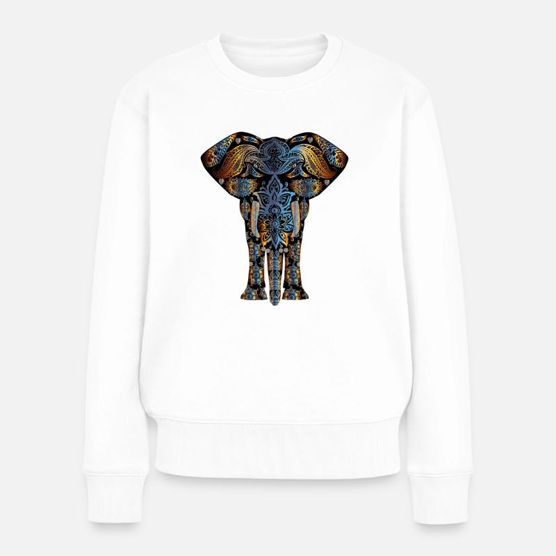 Elephant abstract art design special gift - Women's Premium Organic Jumper - white
