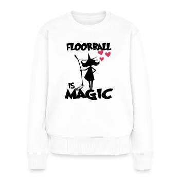 floorball floorball-magic unihockey-girl - Frauen Premium Bio Pullover - Weiß - Vorne - Julia (174cm)