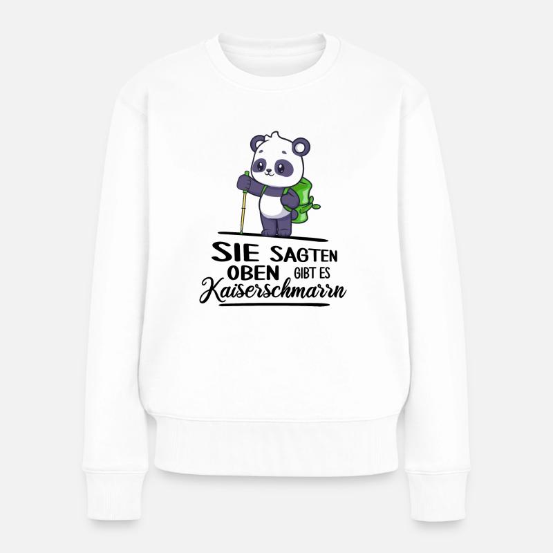 bergwandern servus kaiserschmarrn berghütte jause - Frauen Premium Bio Pullover - Weiß