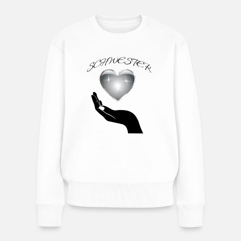 SCHWESTER - Frauen Premium Bio Pullover - Weiß