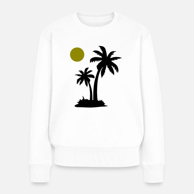 Palmiers - Pull Premium bio Femme - blanc