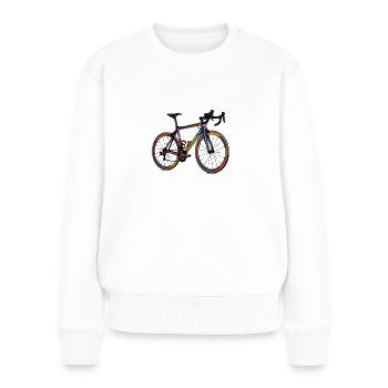 Silhouette de vélo de route - Pull Premium bio Femme - blanc - Devant - Julia (174cm)