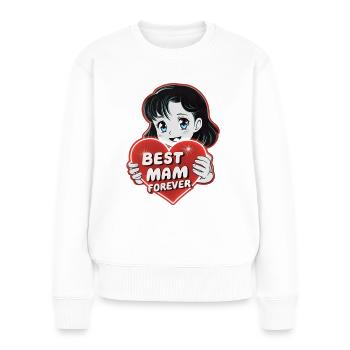 Best mam forever - Pull Premium bio Femme - blanc - Devant - Julia (174cm)