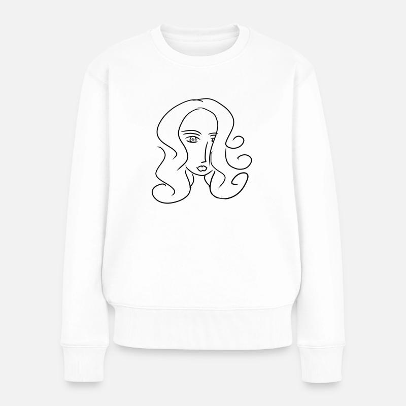 figur abstrakt - Frauen Premium Bio Pullover - Weiß