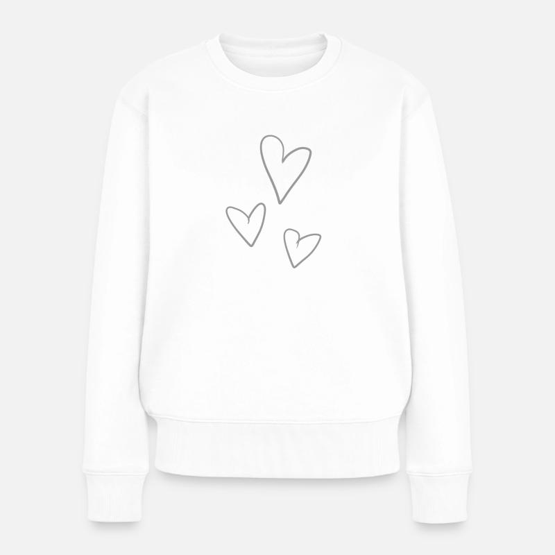 cœurs de cœur - Pull Premium bio Femme - blanc