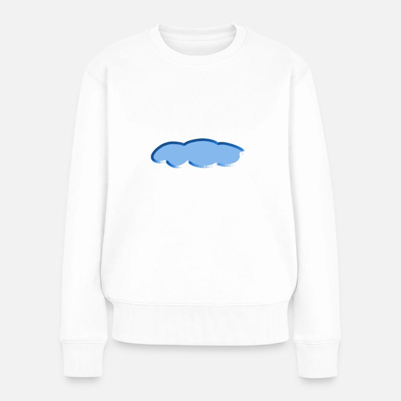 blaue Wolke symbol himmel - Frauen Premium Bio Pullover - Weiß